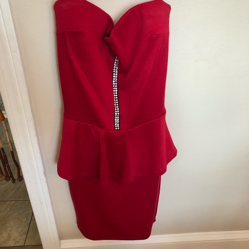 Red fitted dress